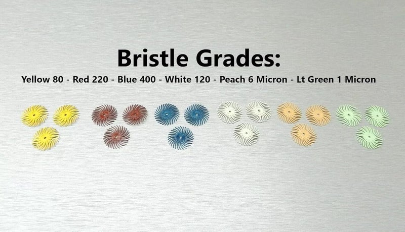 3m Radial Bristle Disc 3/4" Diameter Brush Assortment 19 PCS Set 6 Different Grits and Mandrel by Made in USA